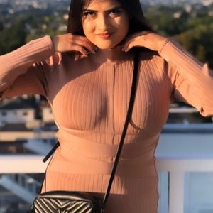 Peach pink maxi dress